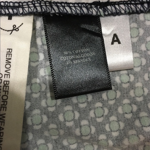 Ann Taylor Navy Green Geometric Print Skirt - Picture 6 of 7